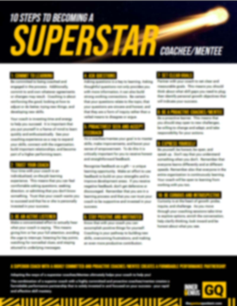 10 Steps to becoming a SUPERSTAR Coachee&Mentee